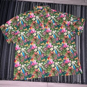 Hreski Golf 152 Parrots & Flowers Moisture Wicking Stretch Golf Polo- size XXXL